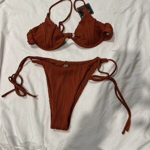 Zaful Rust Triangle Bikini Set